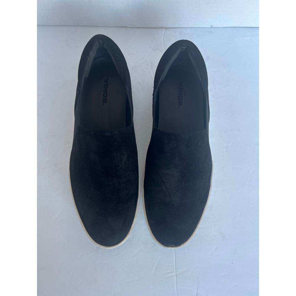 Vince Warren Black Suede White Platform Round Toe Slip On‎ Skate Sneaker Shoes 7 - Picture 5 of 13